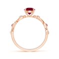thumbnail image 2 of ANGARA Natural 1 ct Ruby and Diamond Ivy Scroll Ring in 14K Rose Gold for Women (Size-6mm) | July Birthstone, Birthday, Anniversary, Jewelry Gift for Women | Natural Ruby Ring, 2 of 8