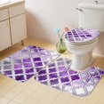 thumbnail image 2 of Purple Morocco Bath Mat 3 Piece Bathroom Rug Set, Rustic Country Smear Street Mottled Art Non Slip Bath Rug Contour Mat and Toilet Lid Cover, Absorbent Shower Mats Soft Bath Rugs and Mats Sets, 2 of 8