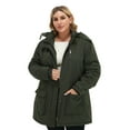 thumbnail image 2 of Soularge Women's Plus Size Winter Coat Warm Puffer Coat Jacket Winter Jacket Army green 5X, 2 of 8