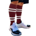thumbnail image 3 of Couver Cotton Purple Striped Softball Baseball Sports Knee High Tube Socks, White Medium, 3 of 8