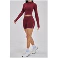thumbnail image 2 of PISONIC Womens Two Piece Tracksuit Set Long Sleeve Zipper Jacket with Athletic High Waist Shorts Workout Outfit, 2 of 7
