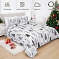thumbnail image 3 of BLEUM CADE Christmas Quilt Set King, 3 Pieces Lightweight Reversible Quilt Bedding Set,Christmas Trees Snowflakes Quilt Bedspread Coverlet Set, 3 of 7