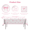 thumbnail image 3 of Morabloomy Pink Coquette Birthday Supplies Paper Plates Napkins Tablecloth Set, 3 of 6