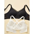 thumbnail image 6 of SHARICCA Women Comfort Seamless Wirefree Bra Lace Patchwork Smooth T-shirt Bra, 6 of 7