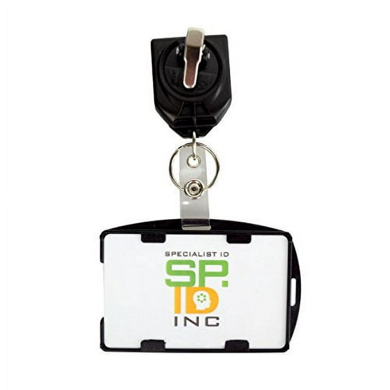 Heavy Duty Retractable Badge Reel with Double Sided 2 Card Holder