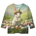 thumbnail image 2 of Chemises à Manches Longues pour Garçons Taille 12 14 Jeunesse T-Shirt à Manches 3/4 à Col Rond avec Imprimé de Pâques, 2 of 7