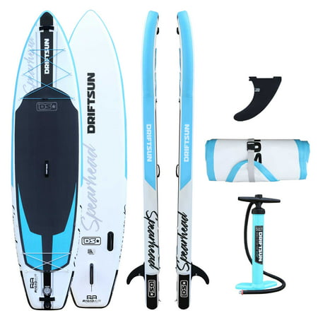 Driftsun Spearhead 11' Touring Inflatable Paddle Board Stand Up SUP Package with Travel Bag, Adjustable Paddle, Coil Leash and More, 11 Foot Long x 31 Inches