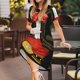 thumbnail image 3 of Fotbe CHARRO SUIT Vestido Largo de Moda para Mujer, Vestido Tipo Camiseta con Manga Corta y Estilo Casual a Rayas y Bloques de Color, 3 of 6
