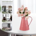 thumbnail image 2 of YSNOOWE Elegant Rustic Pink Flower Bucket - Durable Iron Vase for Home Decor 2Pcs, 2 of 8