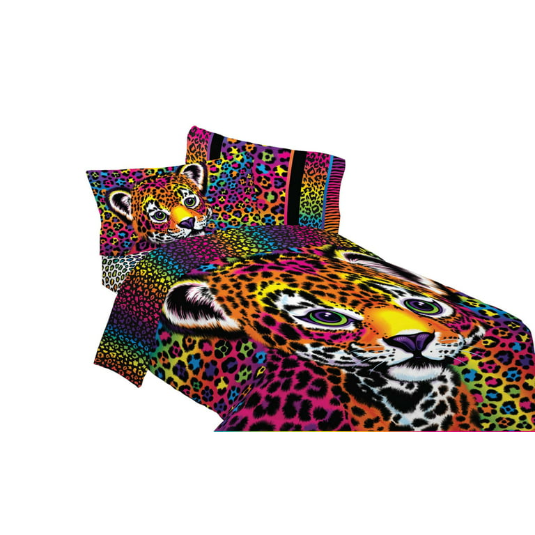 Lisa Frank Cheetah Leopard Jaguar Multi-Color Bright Zippered 3