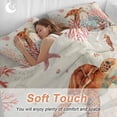 thumbnail image 3 of Brown Sea Turtles Twin Size Comforter Set, Summer Ocean Red Marine Life Corals Shells Bedding for All Seasons, 4 Pcs Bed Set, 1 Quiltcover (68"x86") ,1Sheet(67"x116"), 2Pillowcases (30"x20"), 3 of 12