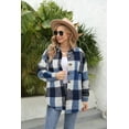 thumbnail image 6 of ONLYSHE Women Shacket Jacket Blouse with Pockets Flannel Plaid Top Shirt Coat Lapel Long Sleeve Tartan Outerwear, 6 of 8