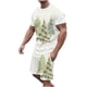 thumbnail image 1 of Conjunto de blusa y pantalones de manga corta con estampado 3D de camiseta de cuello redondo de Navidad informal para hombres Pompotops  oipoqjl35843, 1 of 1