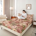 thumbnail image 4 of Homewish Vintage Groovy Flower Queen Sheet Sets, Western Bohemian Queen Fitted Sheet, 4pcs, 4 of 7