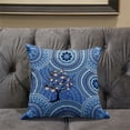 thumbnail image 5 of Amrita Sen Designs  26 x 26 in. Boho Mandala Plant Broadcloth Indoor & Outdoor Blown & Closed Pillow - Blue, Orange & White, 5 of 5
