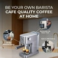 thumbnail image 2 of Epsilon Coffee Machine with Milk Frother, Compact 20-Bar Espresso Maker, Hot and Iced Coffee Maker with Removable Water Tank, Cold Brew Feature, and Steam Wand, 1.2L Capacity - Stainless Steel, 2 of 6