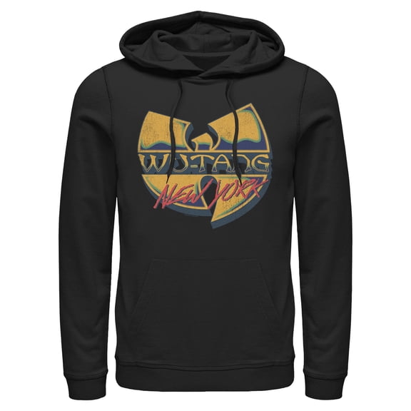 Mens Wu-Tang Clan New York Distressed Retro Logo Lightweight Hoodie