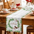 thumbnail image 5 of Table Runner - 70 Inch Long, Spring Botanical Kitchen Dining Table Runner Dresser Scarves, Garden Birds Floral Leaves Gray Woodn Farmhouse Decor for Coffee Tables Wedding Party Banquet, 5 of 8
