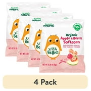 (4 pack) Little Bellies Organic Apple & Berry Softcorn Snack, Baby & Toddler Puff Snack, Age 10+ Months, 0.28 oz Bag