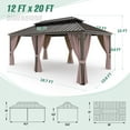thumbnail image 2 of COOS BAY 12x20 Hardtop Gazebo Double Galvanized Steel Roof Canopy, Outdoor Aluminum Frame Permanent Pavilion with Privacy Curtains and Netting for Deck, Patio, Lawn and Backyard, 2 of 7