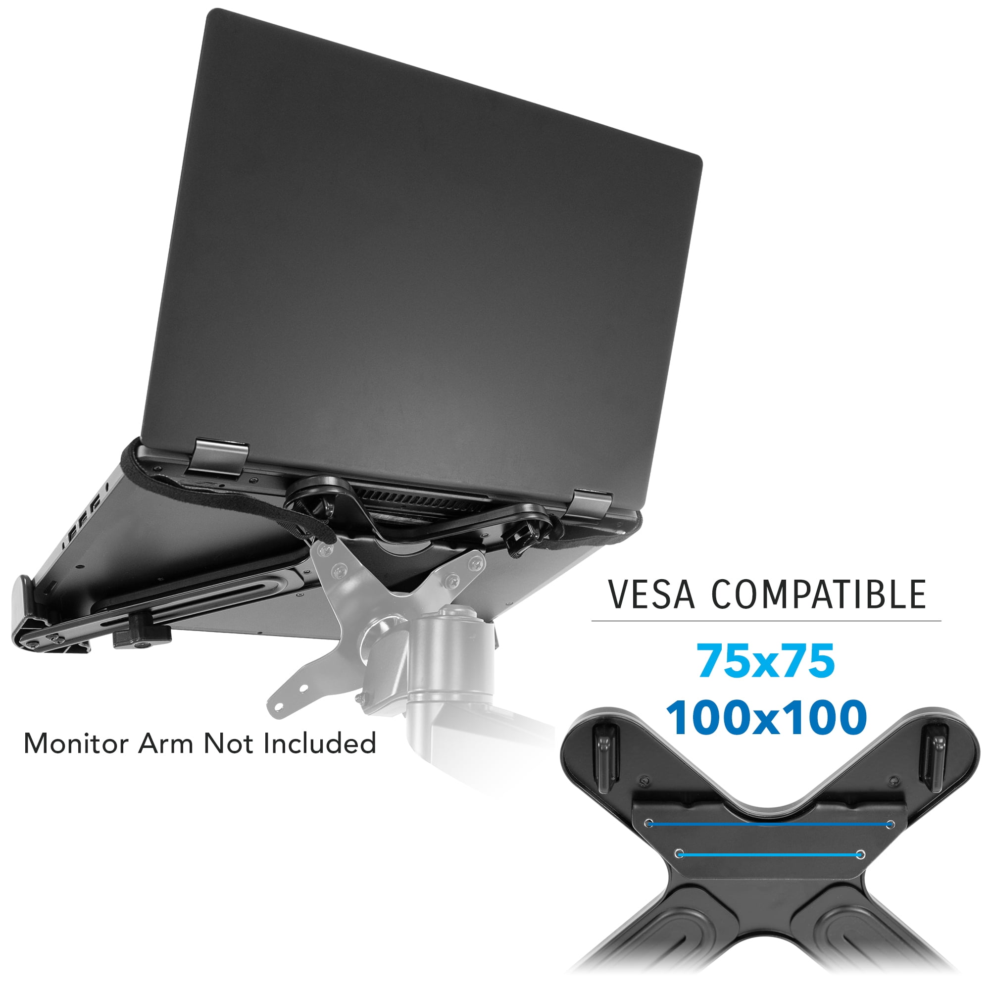 Mount-lt! Clamp-On Laptop Tray w/ Safety Straps | Fits 11"-17" Screens | DJ stand