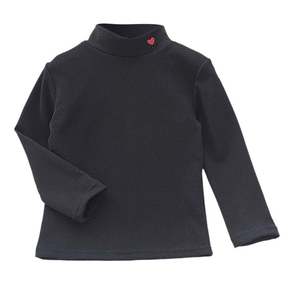 CONZONE Toddler Girls Thermal Underwear Tshirts Fashion Graphic Base Layer Tee Shirt for Girls Turtleneck Soft Warm Childrens Spring Tops