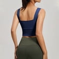 thumbnail image 5 of Purcolt Sports Bra Top for Women Short Sleeve Padded Yoga Workout Crop Top with Built in Bra Support, 5 of 6