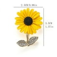 thumbnail image 5 of Opvise Women Brooch Sunflower Shape Rhinestone Decor Anti-slip Shoulder Bag Suit Coat Collar Hat Scarf Decoration Clothes Pin Party Prom Bride Wedding Garment Jewelry, 5 of 7
