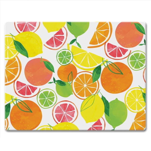 CounterArt Fruity Summer 3mm Tempered Glass Cutting Board 10" by 8"