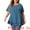 Blue, variant on Unique Bargains Women Plus Size V Neck Button Up Short Sleeve Ruffled Hem Blouse Tops 4X Burgundy