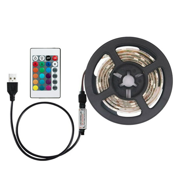 Amdohai DC5V 10W 2M 120 LEDs RGB Strip Light with Remote Control