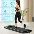 Bigzzia 2 in 1 Under Desk Treadmill,Handrail Portable Folding Treadmills Motorized Running