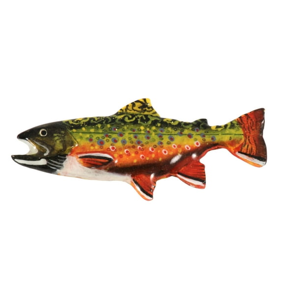 Brook Trout, Brookie, Fish Pin, Hand Painted, FP006A, 2" Lapel Pin, Hat, Brooch, Brooches, Jewelry, Gift, Fishing, Salmonoids, 100% Handmade in the USA, 200 Fish Designs Available