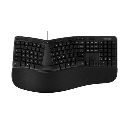 Incase Ergonomic Keyboard – Designed by Microsoft – Refined Ergonomic Design, Built-In Shortcuts Keys, Layered Palm Rest for Elevated Wrist Support, Integrated Number Pad