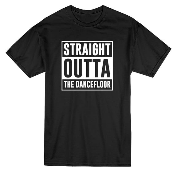 Straight Outta The Dancefloor Graphic Men Black T-Shirt, Male Large