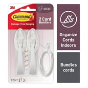 Command Cord Bundlers, White, 2 Cable Bundlers, 3 Adhesive Strips