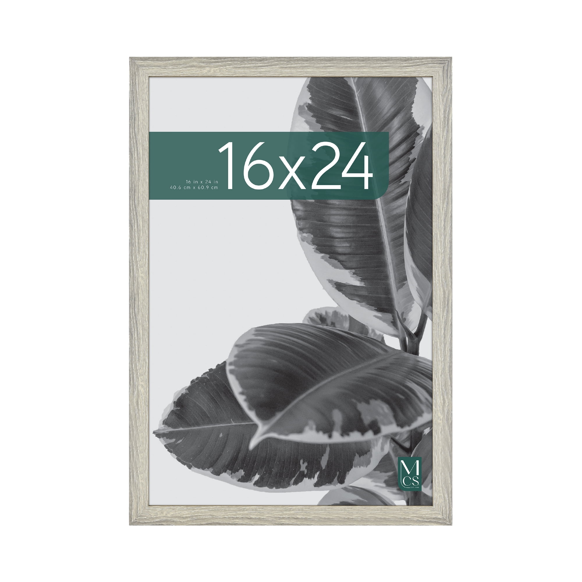MCS Studio Gallery 16x24 Poster Frame Gray Woodgrain Engineered Wood Vertical & Horizontal Wall Hanging Large Picture Frame for Photos Posters & Art Prints (1-Pack)