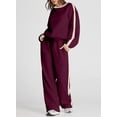 thumbnail image 5 of SHEWIN Sweatsuits for Women 2 Piece Outfits Sets Fleece Lined Jogger Sets Sweat Shirts and Sweat Pants Tracksuit Set with Pockets Burgundy S, 5 of 8