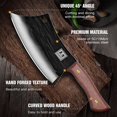 thumbnail image 4 of ENOKING 6.3" Meat Cleaver Chef Knife, High Carbon Steel Kitchen Butcher Knife Hand Forged with Sheath for Home, 4 of 7