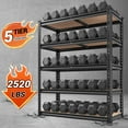 thumbnail image 3 of Exenoray Storage Shelving Unit, 2520lbs Capacity, 5 Tier Heavy Adjustable Duty Garage Shelves, 20"D x 40.2"W x 72"H for Kitchen Pantry Basement Laundry, Black, 3 of 9