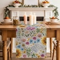 thumbnail image 2 of Table Runner 120 Inches Long for Kitchen Dining, Sunflower Vintage Dresser Scarf Farmhouse, Dining Table Decorations for Wedding/Parties, Colorful Flowers Summer Botanical Retro Art 13 x 120 In, 2 of 8