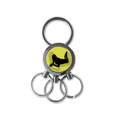 thumbnail image 1 of Porte-clés en Acier Inoxydable pour Femme Jaune à Longs Poils, 1 of 3
