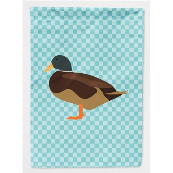 Caroline's Treasures BB8041GF Silver Bantam Duck Blue Check Flag Garden Size , Small, multicolor