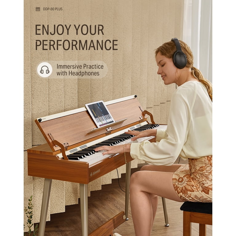 Donner, Digital Piano, DDP-80 PLUS 88 Key Weighted Keyboard, Brown