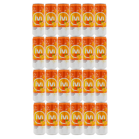 (Pack of 24) Ivi Soda Orange 330ml Cans (2in1 Miras Trademark Measuring Spoon Included)