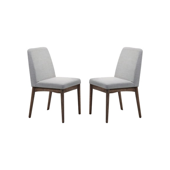 Tapered Wood Legs / Dining Table Setting / Grey Solid Back Dining Chairs (Set of 2