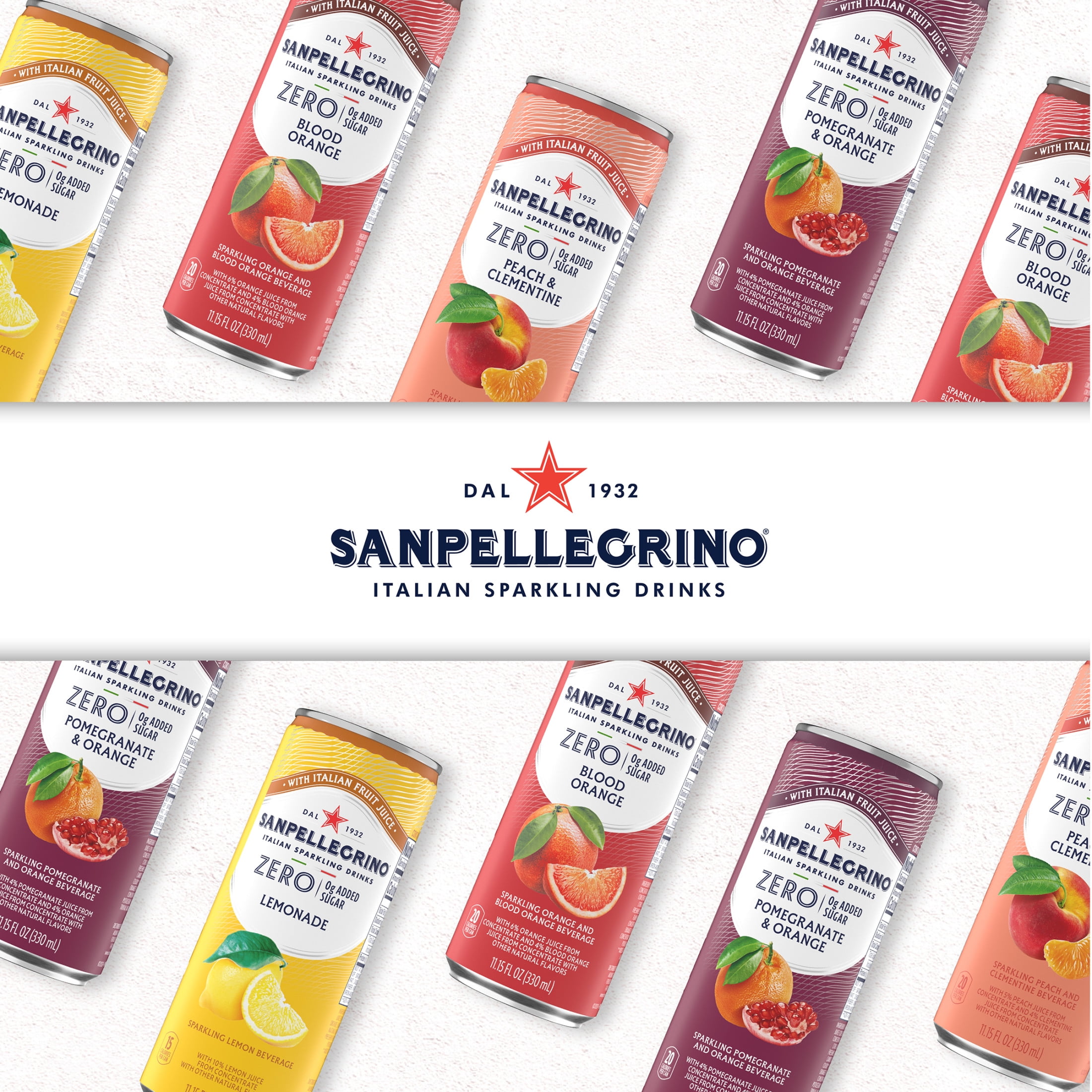 SanPellegrino Soda Italiana Sparkling Lemonade, Low Calorie Zero Added Sugar, 24 Pack Cans
