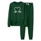 thumbnail image 1 of Gibobby Conjunto dama pants y sudadera afelpada Sudadera holgada de manga larga con estampado gráfico y chándal informal de forro polar para mujer(Verde,XL), 1 of 3