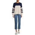 thumbnail image 5 of Dreamers by Debut Womens Striped Long Sleeve Pullover Sweater with Puff Sleeves, 5 of 5