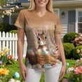 thumbnail image 6 of UngA Womens Easter Shirt Happy Bunny Tshirt Cute Crew Neck Easter Egg Rabbit Teacher Tee Graphic Easter Tee Shirts for Women (Brown,M), 6 of 7